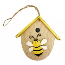 Méhészet Dekoráció sárga tetős házikó méhecskével