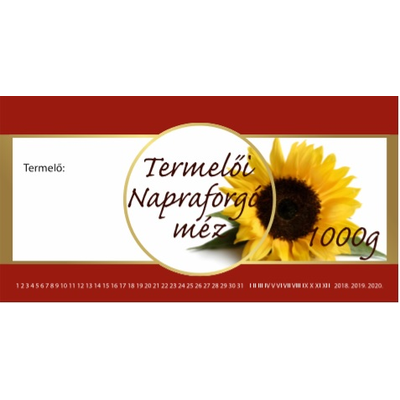 Méhészet Címke bianco Napraforgó 1000 g