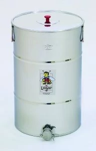 Méztartály 90 kg-os INOX, tetővel,  INOX csappal - Logar